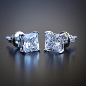 Laurel Rd 6mm White Gold Diamond Stud Earrings